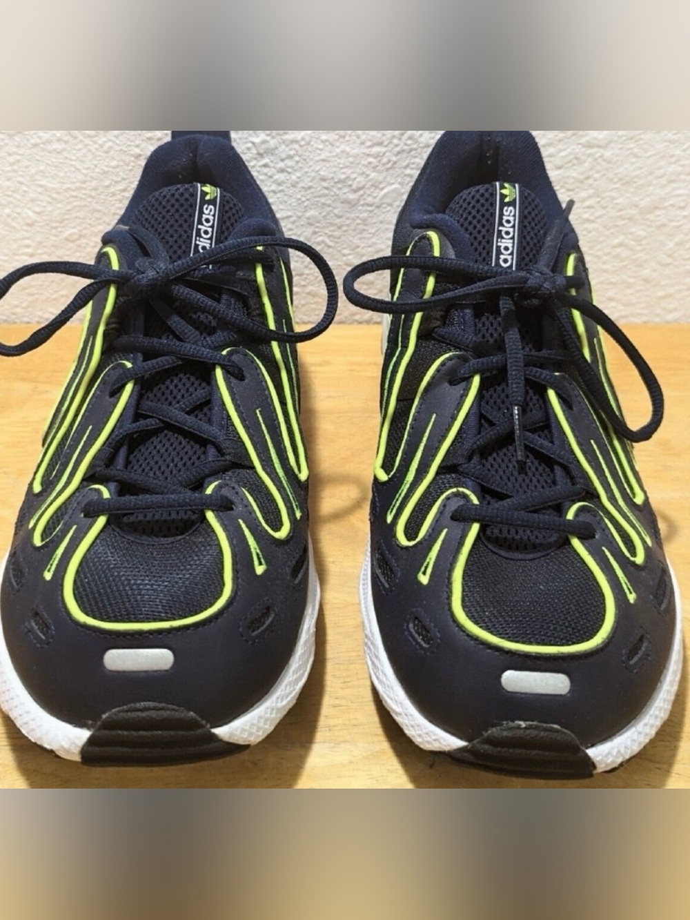 adidas Men's Navy Sneakers with Neon Green Accents